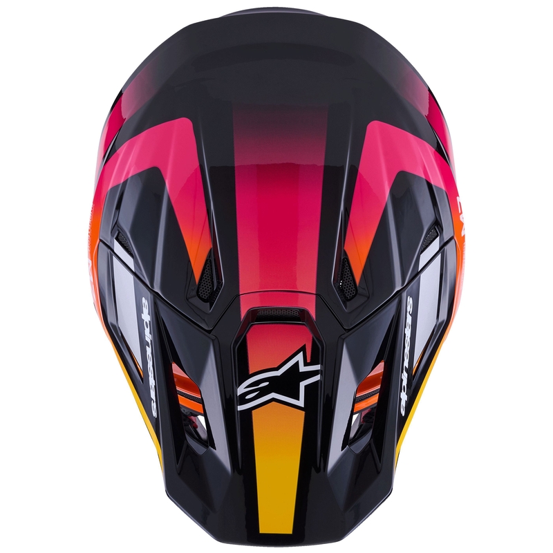 Alpinestars SM7 Rise motokroso šalmas juodai geltonai rožinis