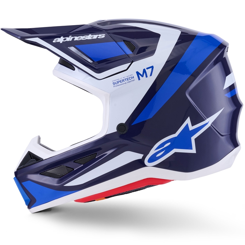 Alpinestars SM7 Rise Motokroso šalmas mėlynos ir baltos spalvos