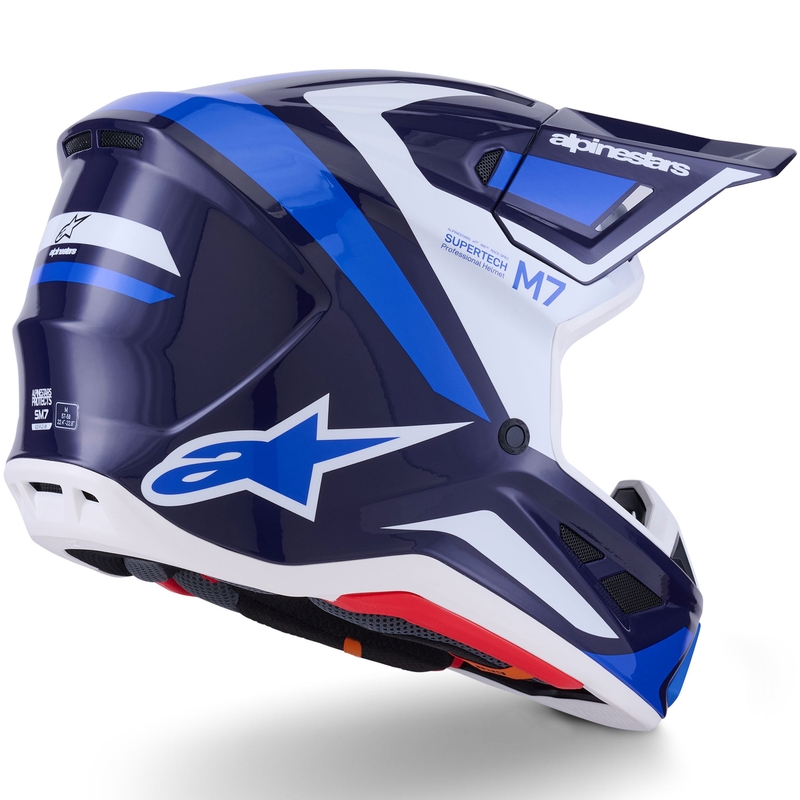 Alpinestars SM7 Rise Motokroso šalmas mėlynos ir baltos spalvos