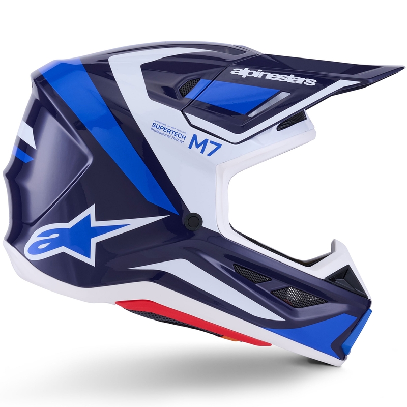 Alpinestars SM7 Rise Motokroso šalmas mėlynos ir baltos spalvos