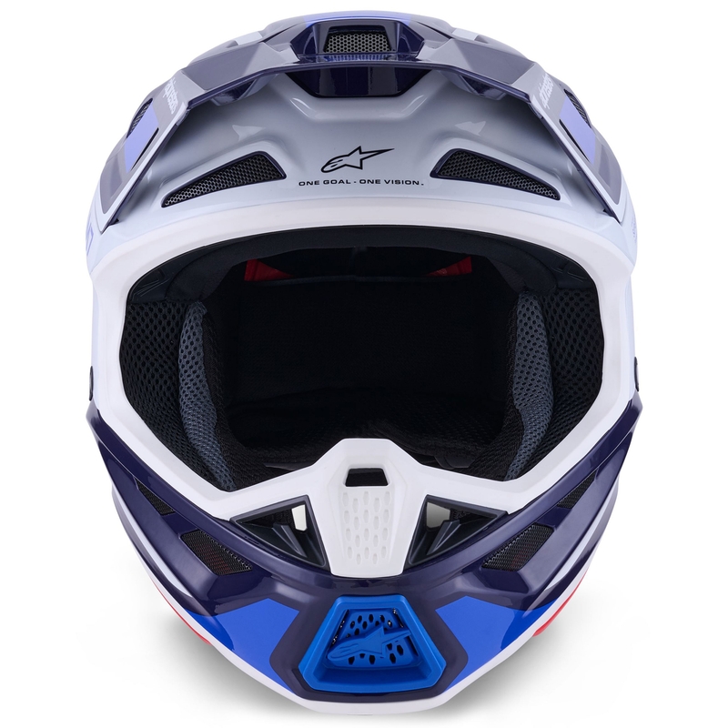 Alpinestars SM7 Rise Motokroso šalmas mėlynos ir baltos spalvos