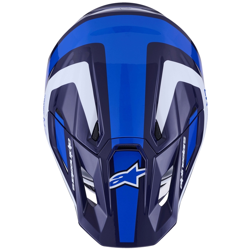Alpinestars SM7 Rise Motokroso šalmas mėlynos ir baltos spalvos