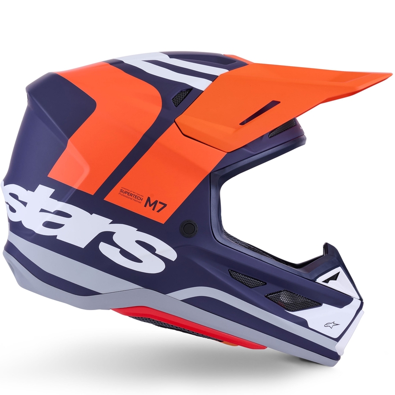 Alpinestars SM7 Core motokroso šalmas matinis oranžinis-mėlynas-baltas