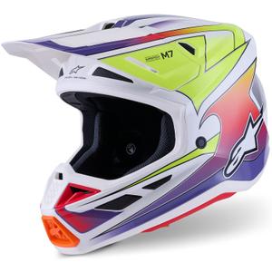 Alpinestars SM7 Fuse motokroso šalmas baltas-fluo geltonas-violetinis