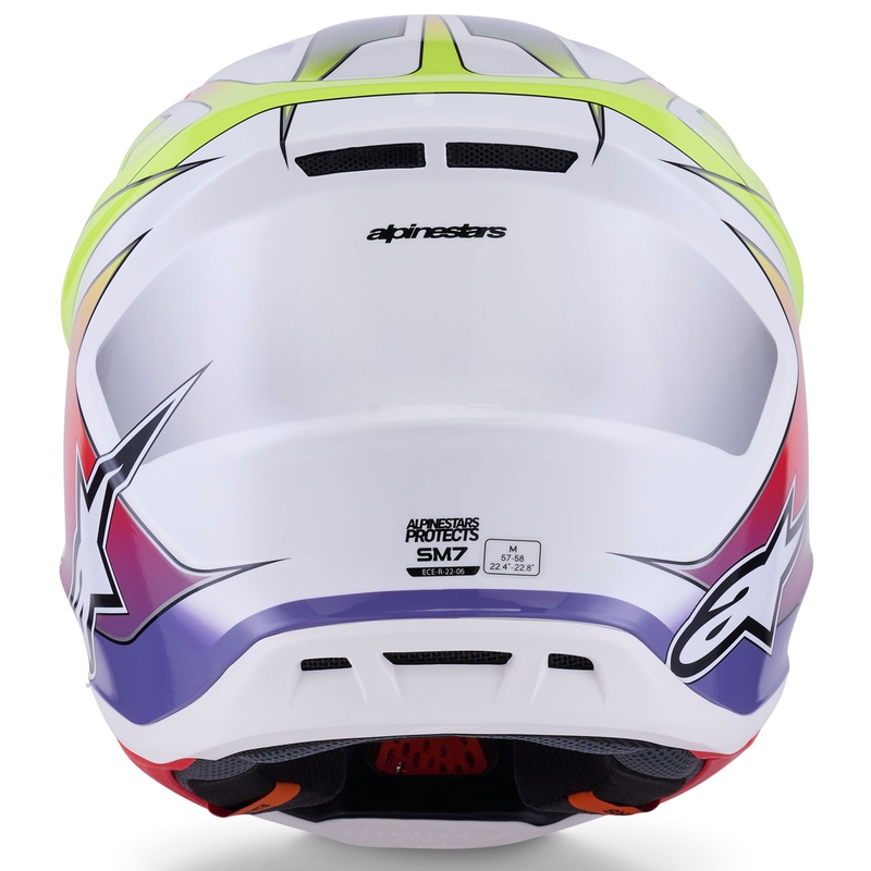 Alpinestars SM7 Fuse motokroso šalmas baltas-fluo geltonas-violetinis