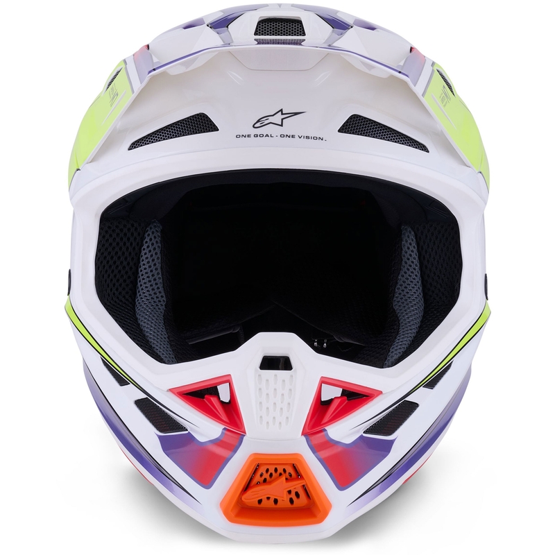 Alpinestars SM7 Fuse motokroso šalmas baltas-fluo geltonas-violetinis