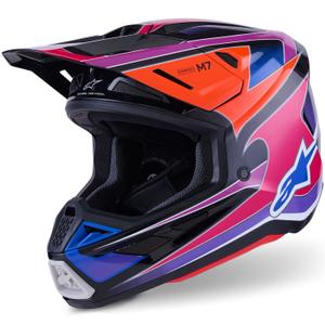 Alpinestars SM7 Fuse motokroso šalmas mėlyna-violetinė-rožinė