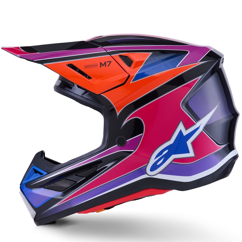 Alpinestars SM7 Fuse motokroso šalmas mėlyna-violetinė-rožinė