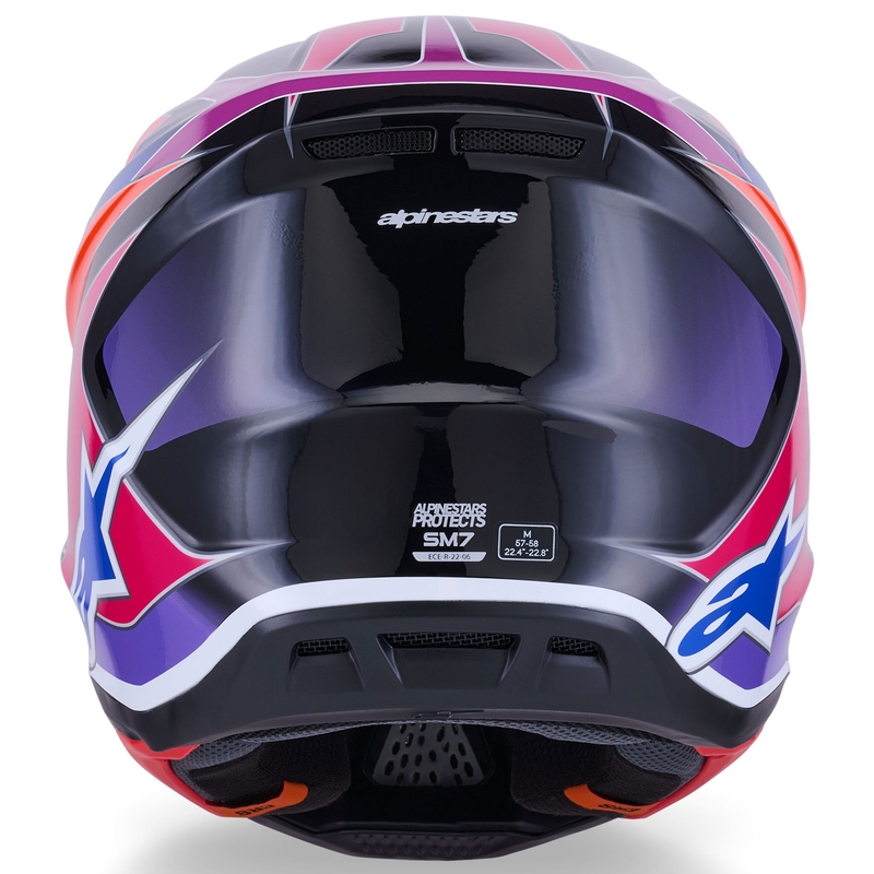 Alpinestars SM7 Fuse motokroso šalmas mėlyna-violetinė-rožinė