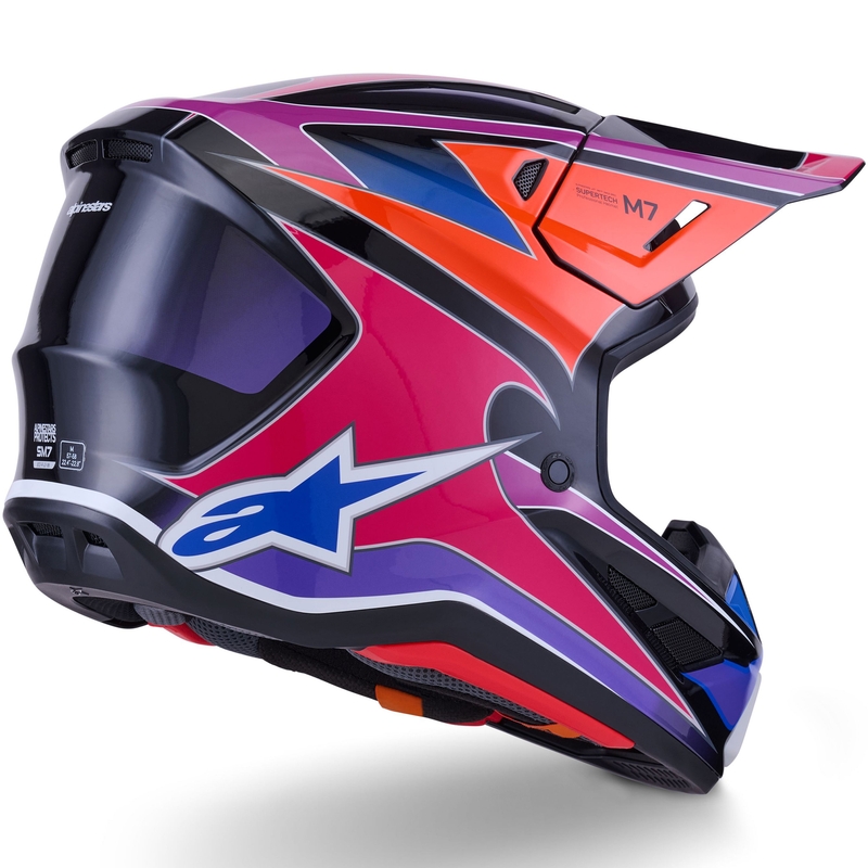Alpinestars SM7 Fuse motokroso šalmas mėlyna-violetinė-rožinė
