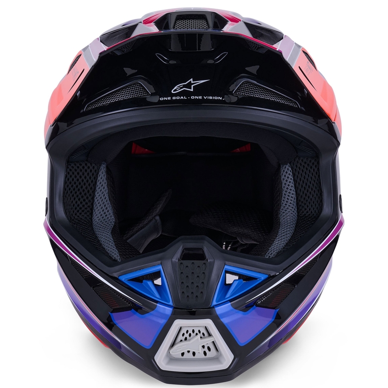 Alpinestars SM7 Fuse motokroso šalmas mėlyna-violetinė-rožinė