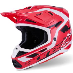 Alpinestars SM7 Deed motokroso šalmas raudona-juoda-balta