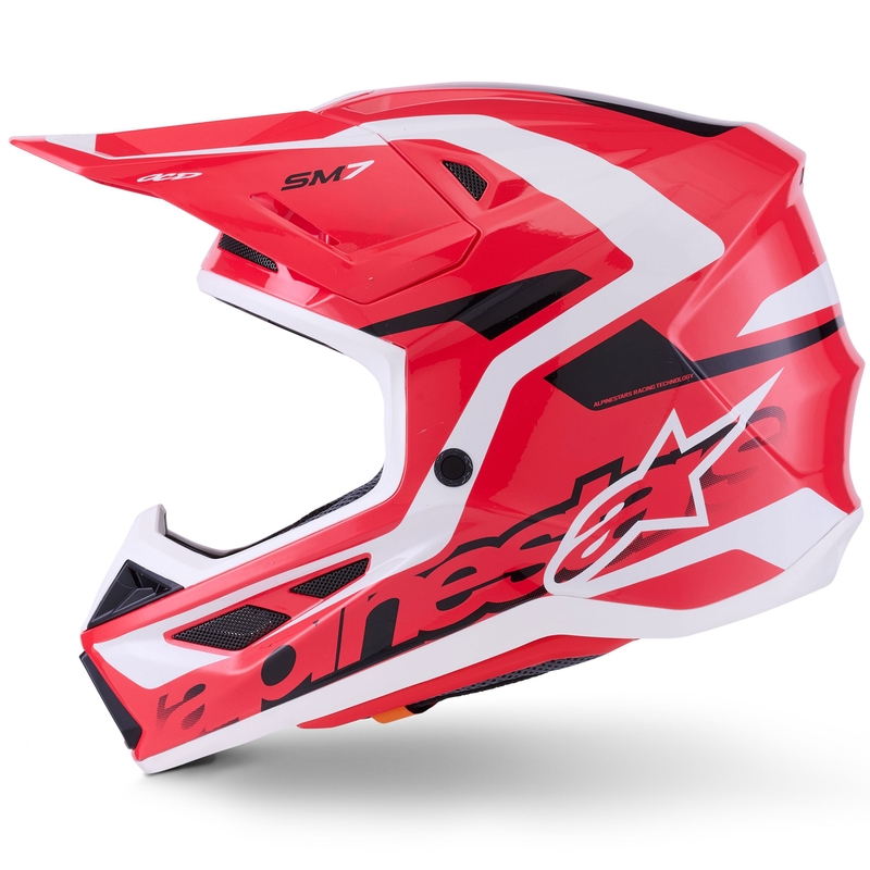 Alpinestars SM7 Deed motokroso šalmas raudona-juoda-balta