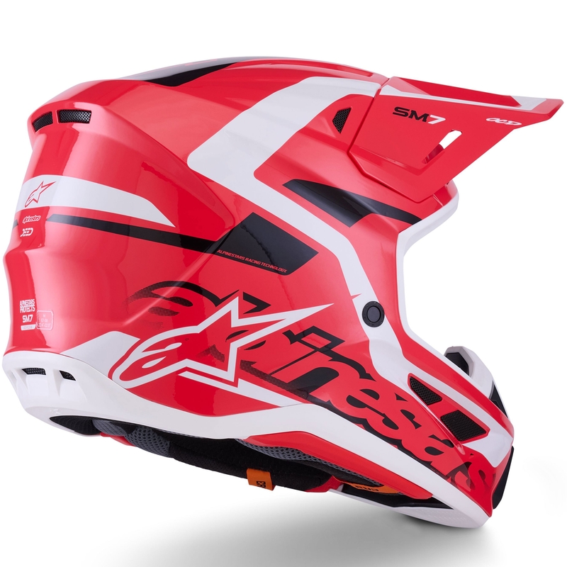 Alpinestars SM7 Deed motokroso šalmas raudona-juoda-balta