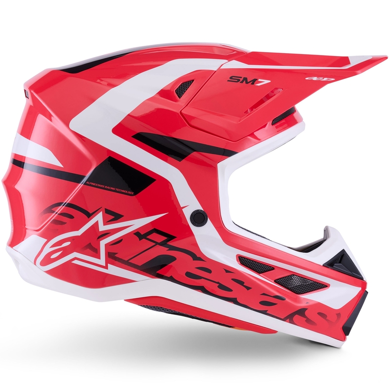 Alpinestars SM7 Deed motokroso šalmas raudona-juoda-balta