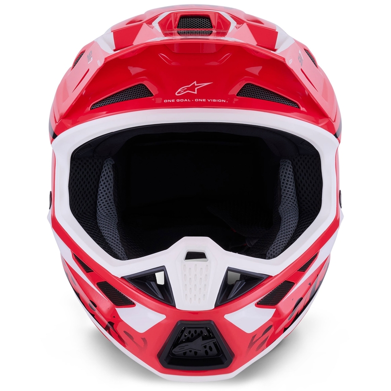 Alpinestars SM7 Deed motokroso šalmas raudona-juoda-balta