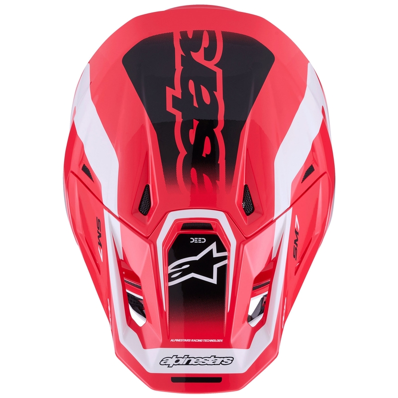 Alpinestars SM7 Deed motokroso šalmas raudona-juoda-balta