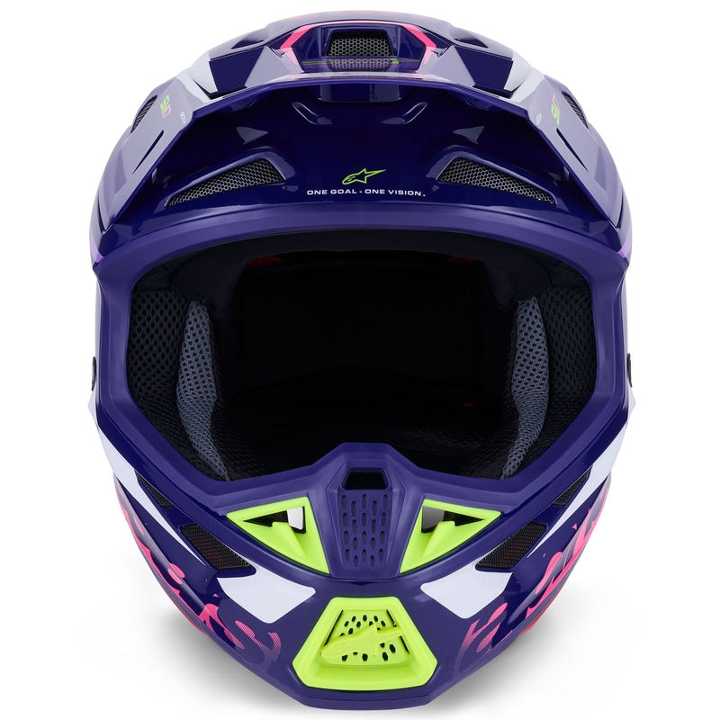 Alpinestars SM7 Deed motokroso šalmas violetinė-rožinė-balta-fluo geltona