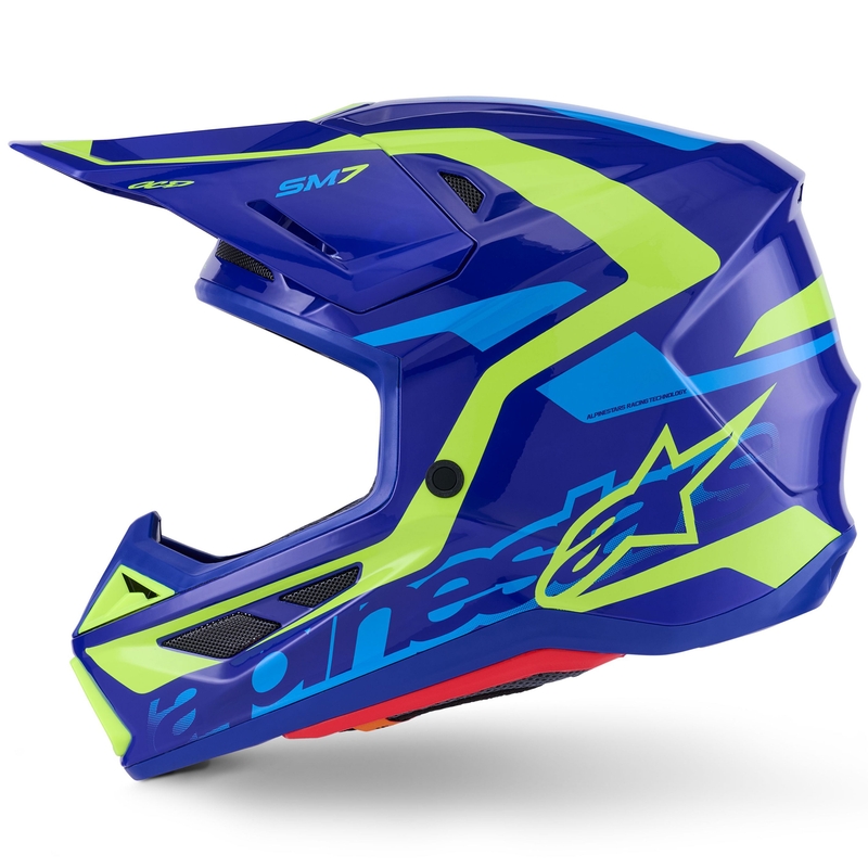 Alpinestars SM7 Deed Motokroso šalmas mėlyna-fluo geltona