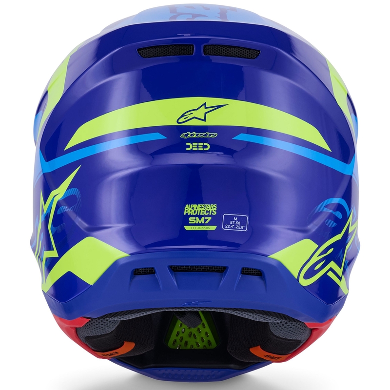 Alpinestars SM7 Deed Motokroso šalmas mėlyna-fluo geltona