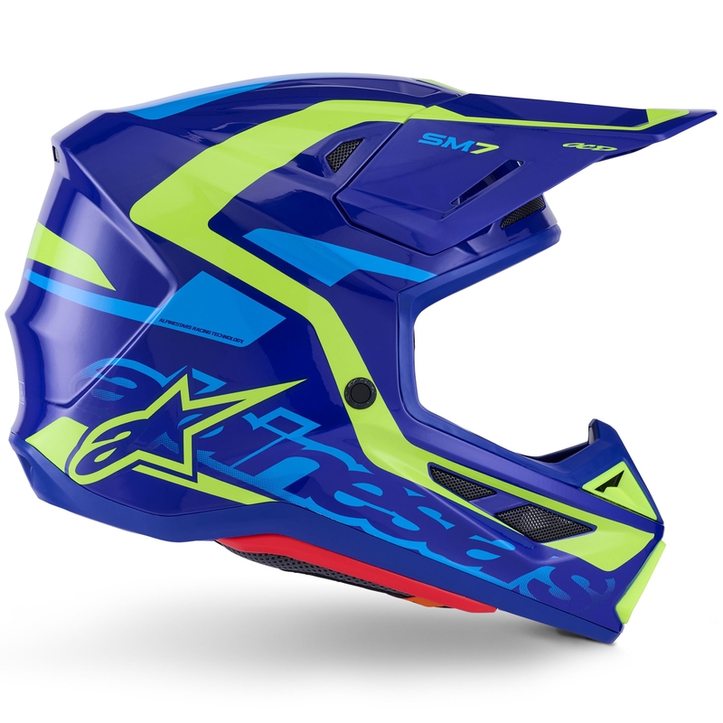 Alpinestars SM7 Deed Motokroso šalmas mėlyna-fluo geltona