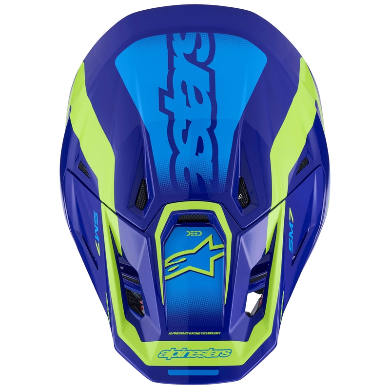 Alpinestars SM7 Deed Motokroso šalmas mėlyna-fluo geltona