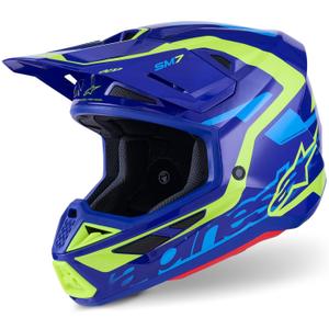 Alpinestars SM7 Deed Motokroso šalmas mėlyna-fluo geltona