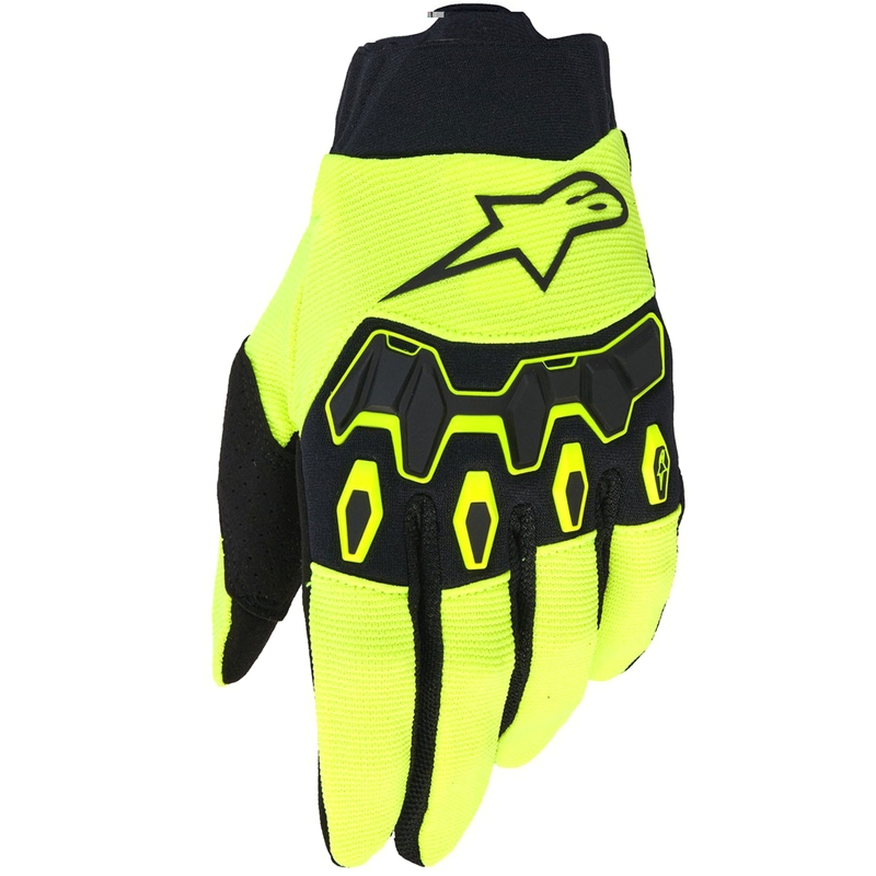 "Alpinestars Full Bore V2" fluo geltonos-juodos motokroso pirštinės