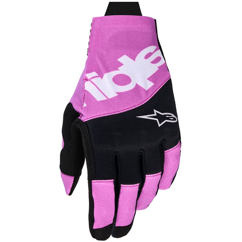 Alpinestars Techstar motokroso pirštinės juoda-šviesiai pilka-violetinė