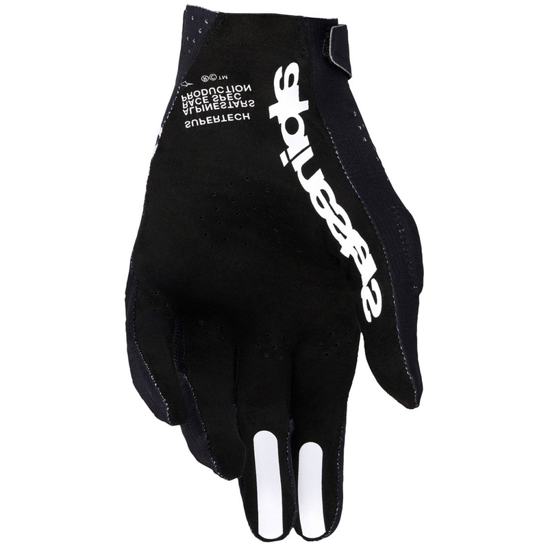 Alpinestars Supertech MX motokroso pirštinės juodos ir baltos spalvos