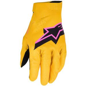 Alpinestars Supertech MX auksinės-juodos-fluo rožinės motokroso pirštinės
