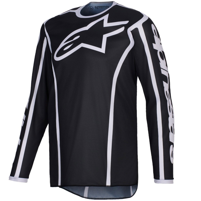 Alpinestars Fluid Apex motokroso marškinėliai juodai pilki