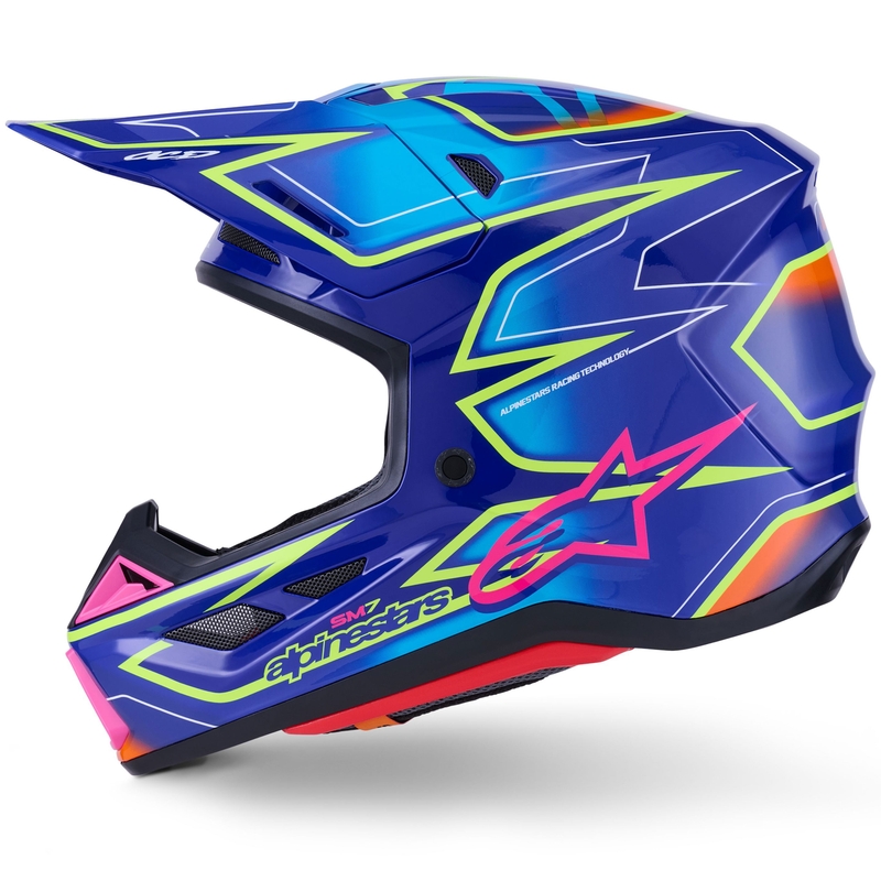 Alpinestars SM7 Cast Blue-Pink-Fluo Yellow Motokroso šalmas