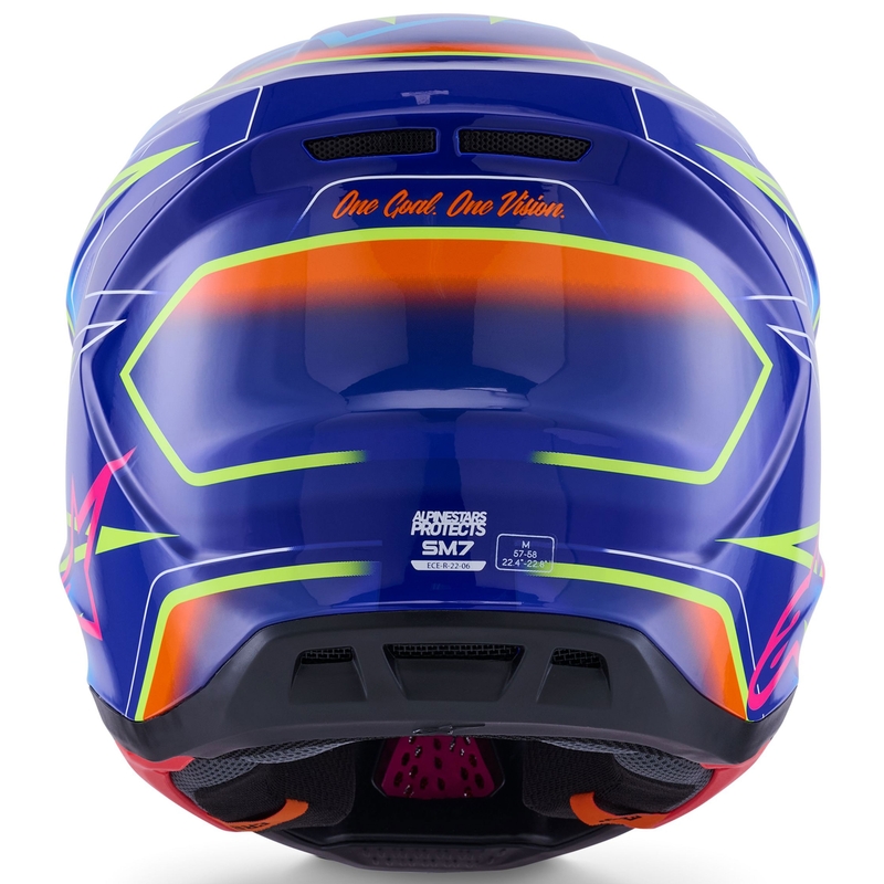 Alpinestars SM7 Cast Blue-Pink-Fluo Yellow Motokroso šalmas