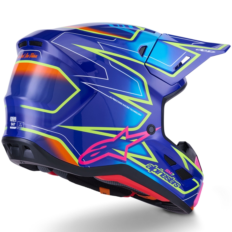 Alpinestars SM7 Cast Blue-Pink-Fluo Yellow Motokroso šalmas