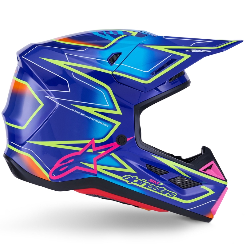 Alpinestars SM7 Cast Blue-Pink-Fluo Yellow Motokroso šalmas
