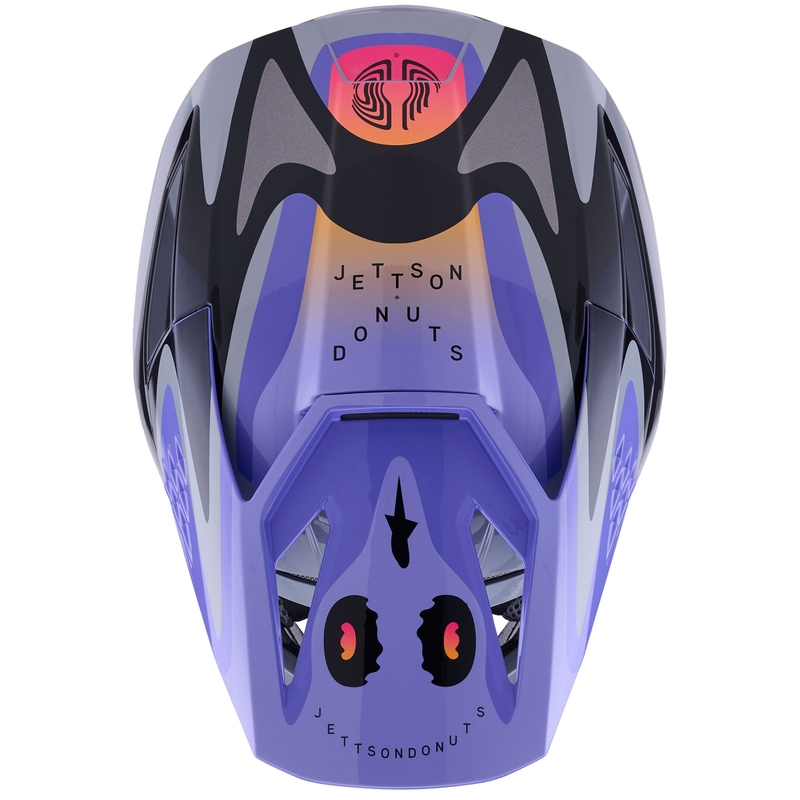 Alpinestars S-M3 motokroso šalmas JETT LAWRENCE pilkai violetinės ir juodos spalvos