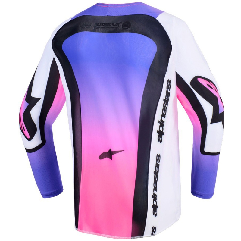Alpinestars Supertech Vista Jaunimo motokroso marškinėliai balta-violetinė-juoda