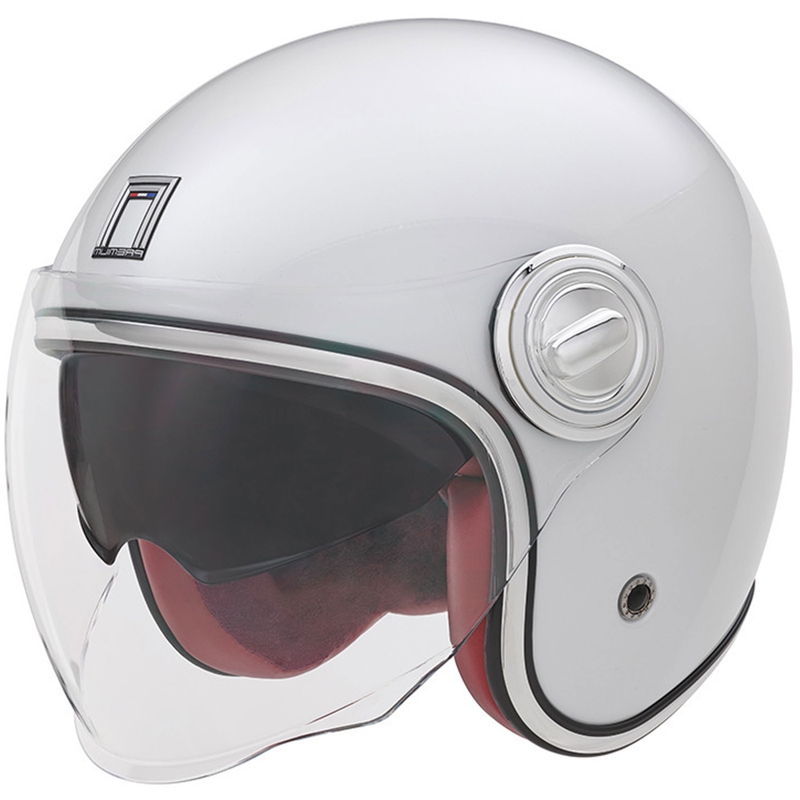 Atviras motociklininko šalmas NOX PREMIUM Heritage white
