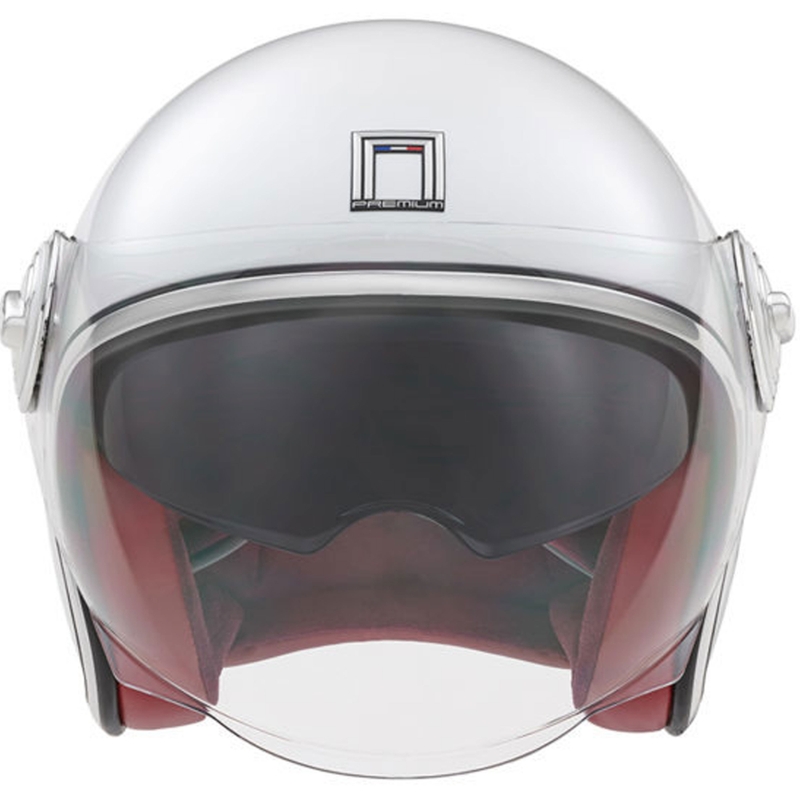Atviras motociklininko šalmas NOX PREMIUM Heritage white
