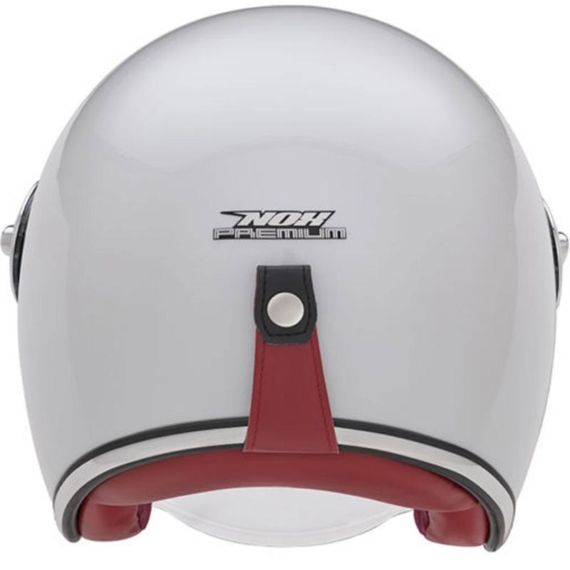 Atviras motociklininko šalmas NOX PREMIUM Heritage white