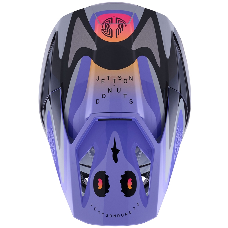 Vaikiškas motokroso šalmas Alpinestars S-M3 edition JETT LAWRENCE pilkai violetinės-juodos spalvos