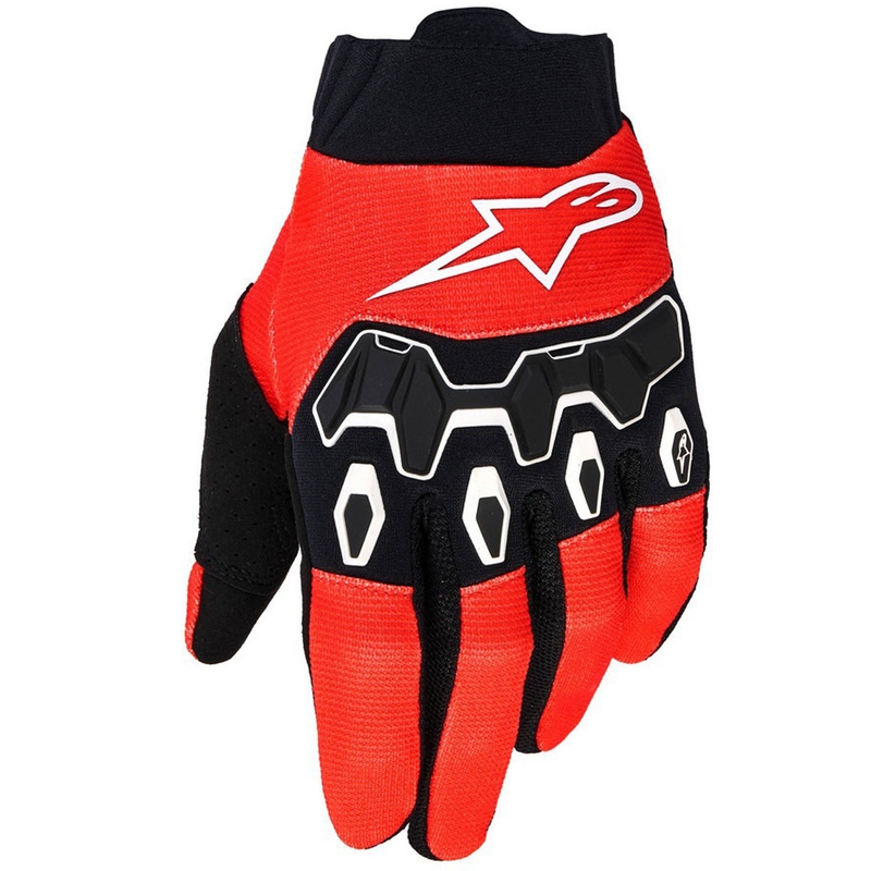 "Alpinestars Full Bore V2" jaunimo/vaikų motokroso pirštinės raudonos, juodos ir baltos spalvos