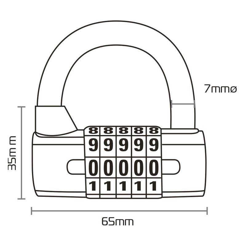 U profilio "Oxford 5-DIGIT" užraktas juodas