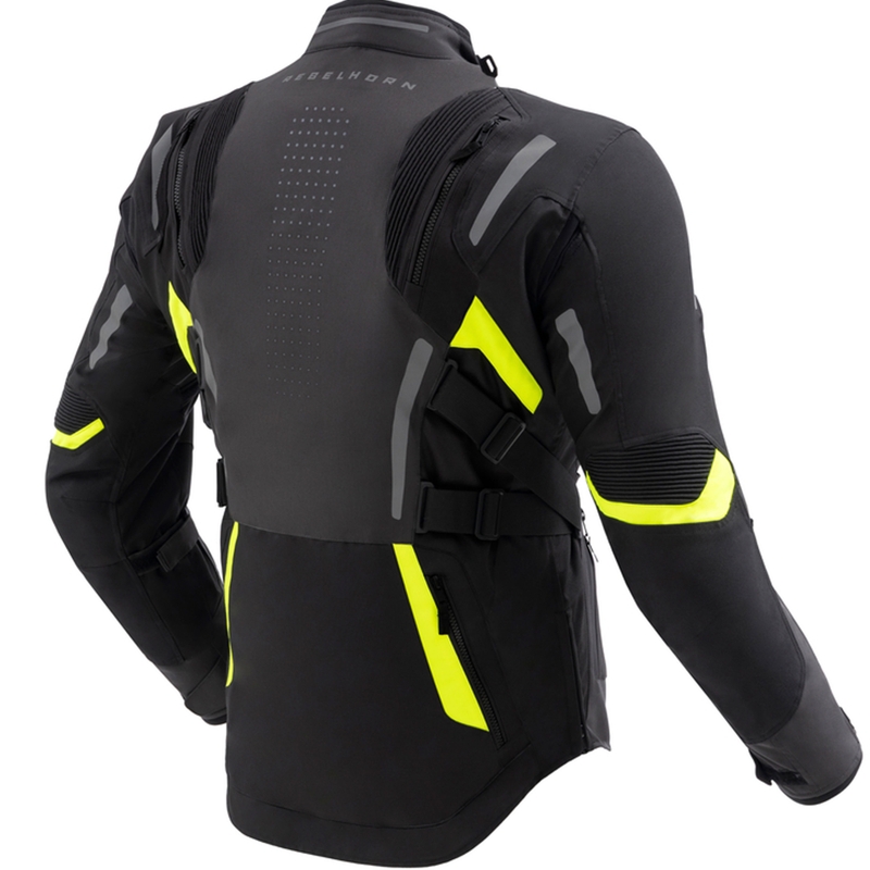 Motociklininko striukė Rebelhorn Hiker IV black-anthracite-fluo yellow