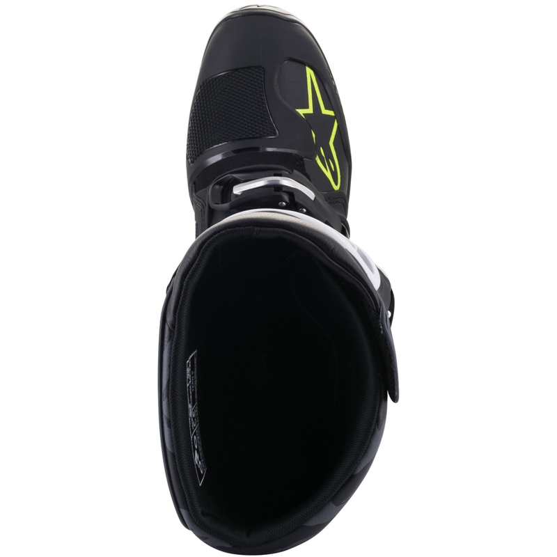 Alpinestars TECH 5 juodai pilkai geltoni motociklininko batai