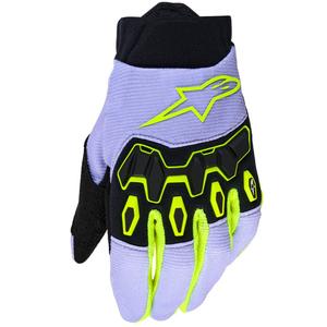 "Alpinestars Full Bore V2" jaunimo/vaikų motokroso pirštinės violetinė-fluo geltona