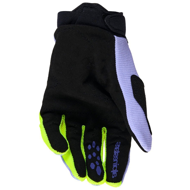 "Alpinestars Full Bore V2" jaunimo/vaikų motokroso pirštinės violetinė-fluo geltona