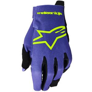 Alpinestars Radar Youth motokroso pirštinės vaikams violetinė-fluo geltona
