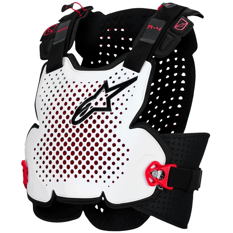 Alpinestars A-4 Plasma juoda-raudona-balta krūtinės apsauga